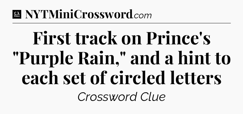 First track on Prince's 