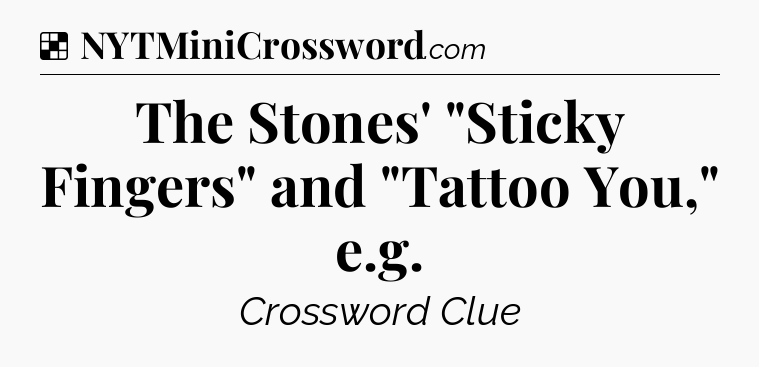 Solution: The Stones' 