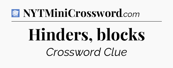 Hinders, blocks Puzzle Page Crossword Clue