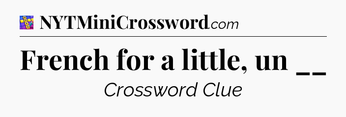 French for a little, un __ Codycross