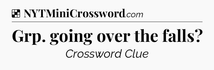 Solution: Grp. going over the falls - NYT Crossword