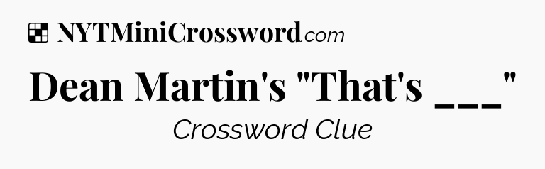 Solution: Dean Martin's 