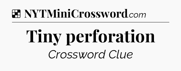 Solution: Tiny perforation - NYT Crossword