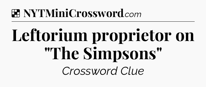 Solution: Leftorium proprietor on 