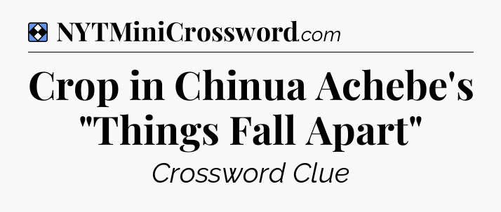 Solution: Crop in Chinua Achebe's 