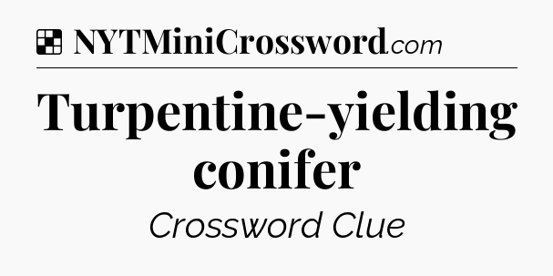 Solution: Turpentine-yielding conifer - NYT Crossword