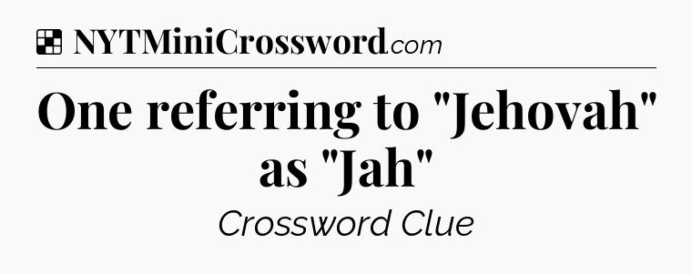Solution: One referring to 