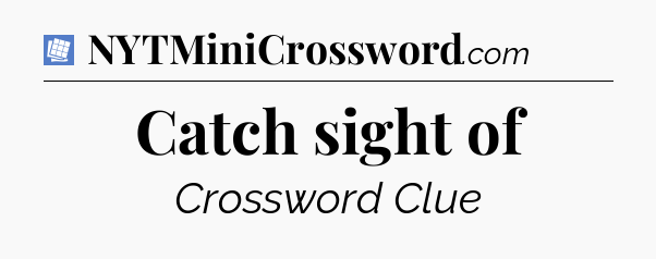Catch sight of Puzzle Page Crossword Clue