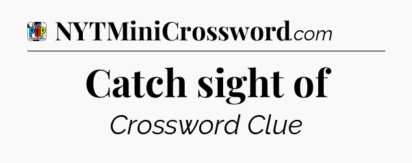 Catch sight of Crossword Clue