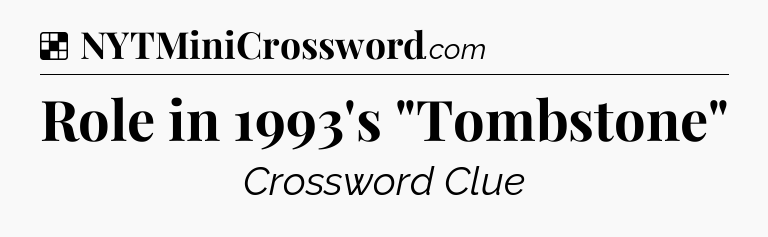 Solution: Role in 1993's 