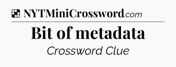 Solution: Bit of metadata - NYT Crossword