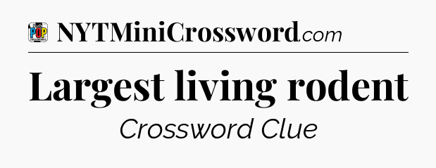 Largest living rodent Crossword Clue