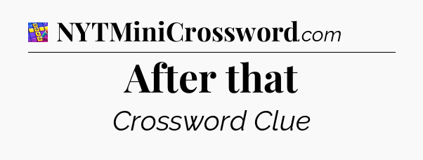 After that Codycross