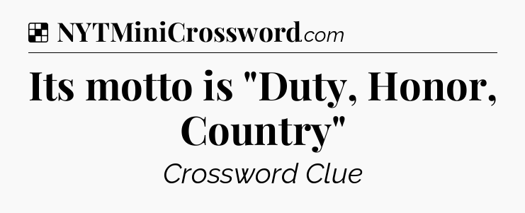 Solution: Its motto is 