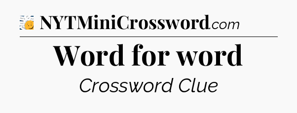 Word for word - 7 Little Words