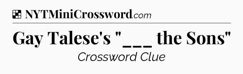 Solution: Gay Talese's 