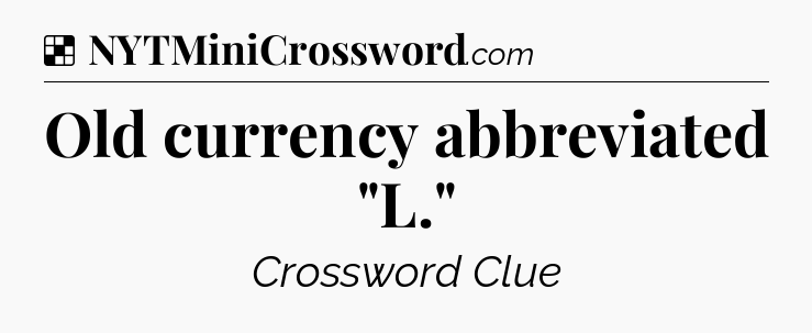Solution: Old currency abbreviated 