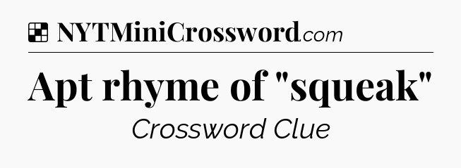 Solution: Apt rhyme of 