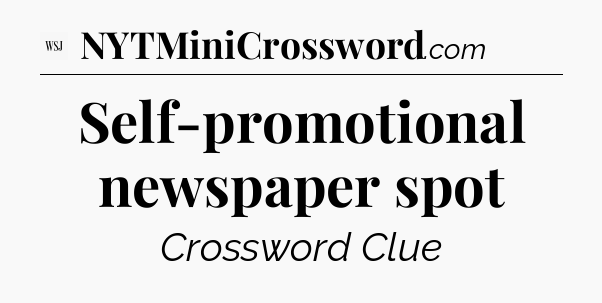 Self-promotional newspaper spot - WSJ Crossword