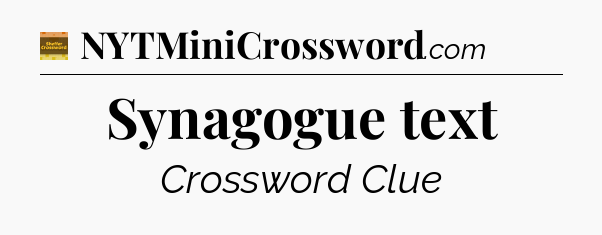 Synagogue text - Eugene Sheffer Crossword