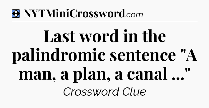 Solution: Last word in the palindromic sentence 