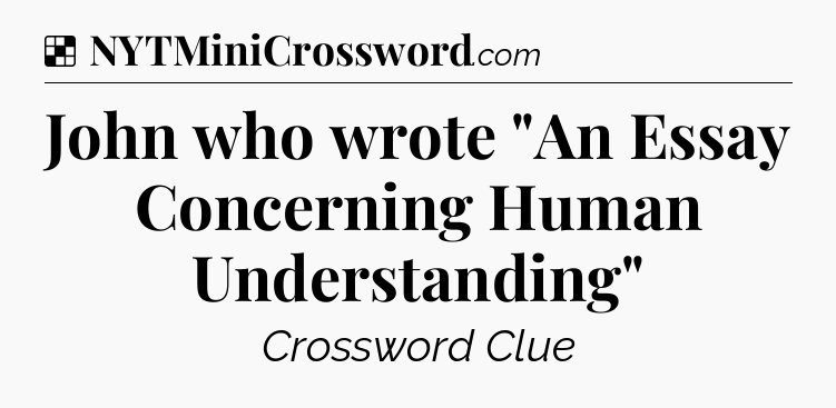 Solution: John who wrote 
