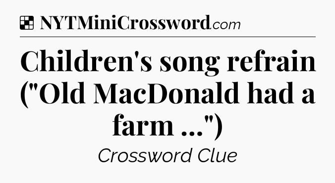 Solution: Children's song refrain (