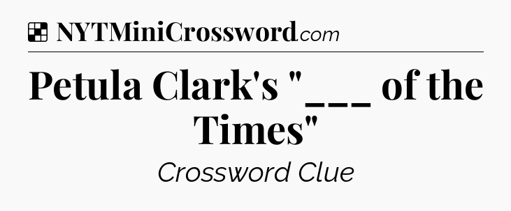 Solution: Petula Clark's 