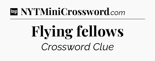 Flying fellows Crossword Clue