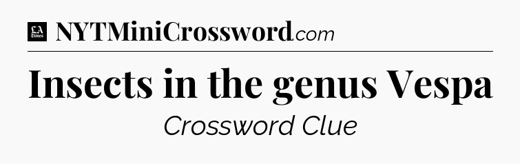 Insects in the genus Vespa - LA Times Crossword