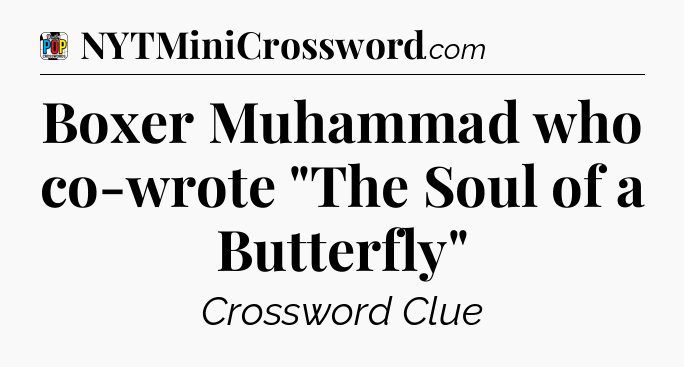 Boxer Muhammad who co-wrote 