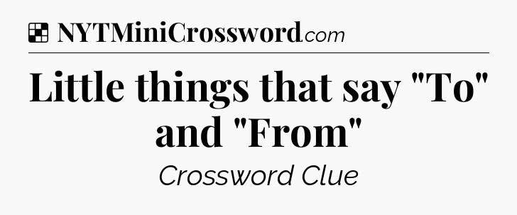 Solution: Little things that say 