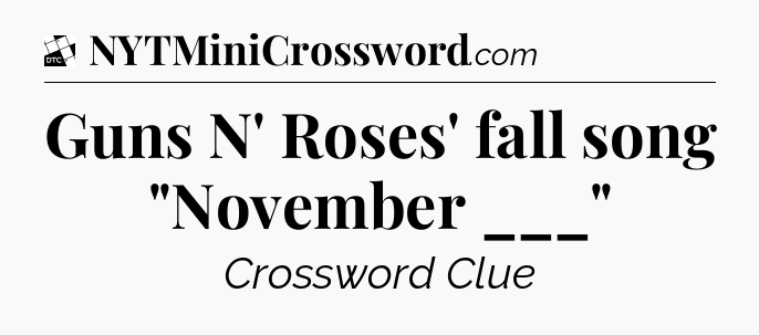 Guns N' Roses' fall song 