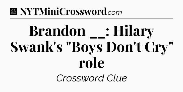 Brandon __: Hilary Swank's 