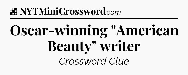 Solution: Oscar-winning 