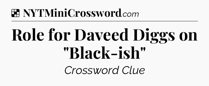 Solution: Role for Daveed Diggs on 