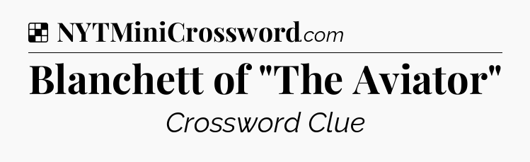 Solution: Blanchett of 