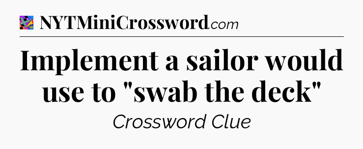 Implement a sailor would use to 