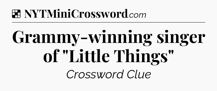 Solution: Grammy-winning singer of 