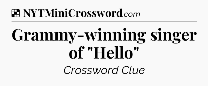 Solution: Grammy-winning singer of 