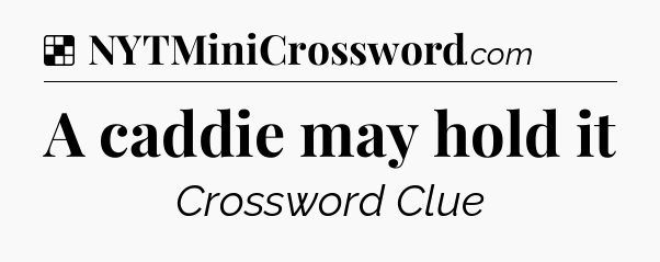 Solution: A caddie may hold it - NYT Crossword