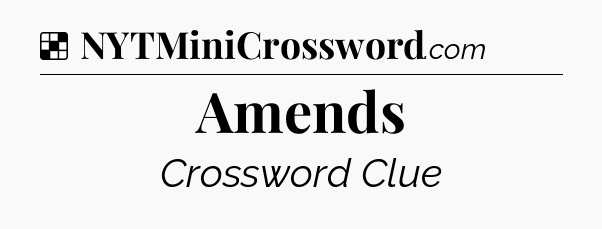 Solution: Amends - NYT Crossword