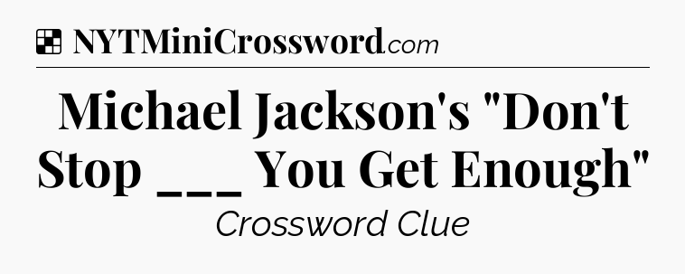 Solution: Michael Jackson's 