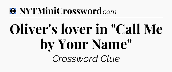 Solution: Oliver's lover in 