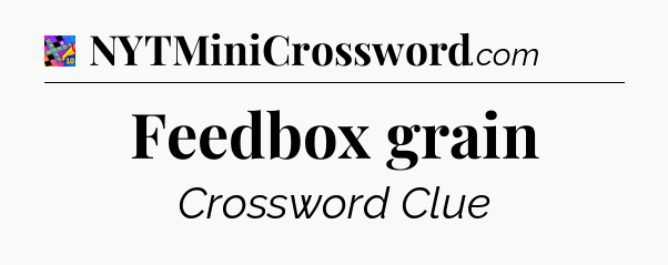 Feedbox grain Crossword Clue