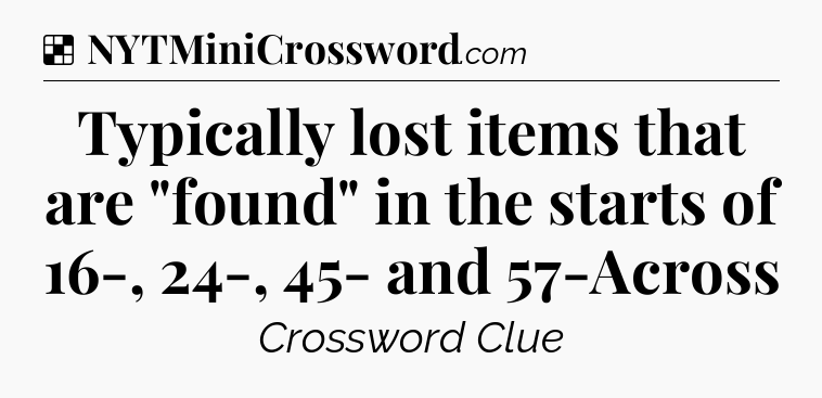 Solution: Typically lost items that are 