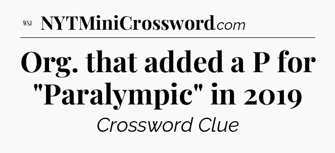 Org. that added a P for 