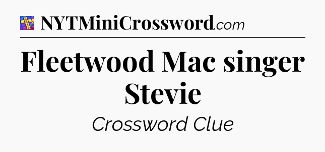 Fleetwood Mac singer Stevie Codycross