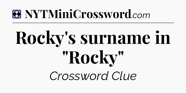 Solution: Rocky's surname in 