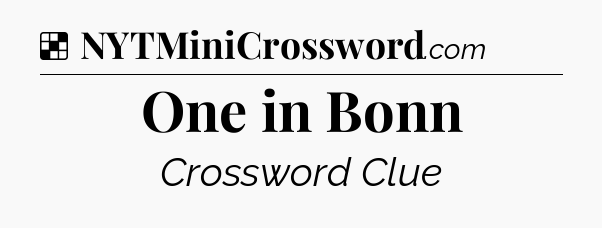 One in Bonn NYT Crossword